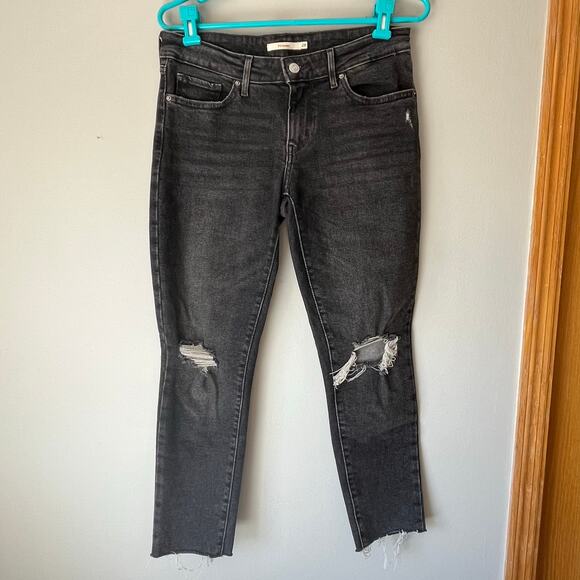 Levi's Black Distressed 711 Skinny Jean Size 28 - Picture 12 of 12